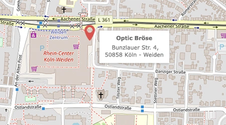 Karte Optic Bröse Köln - Weiden